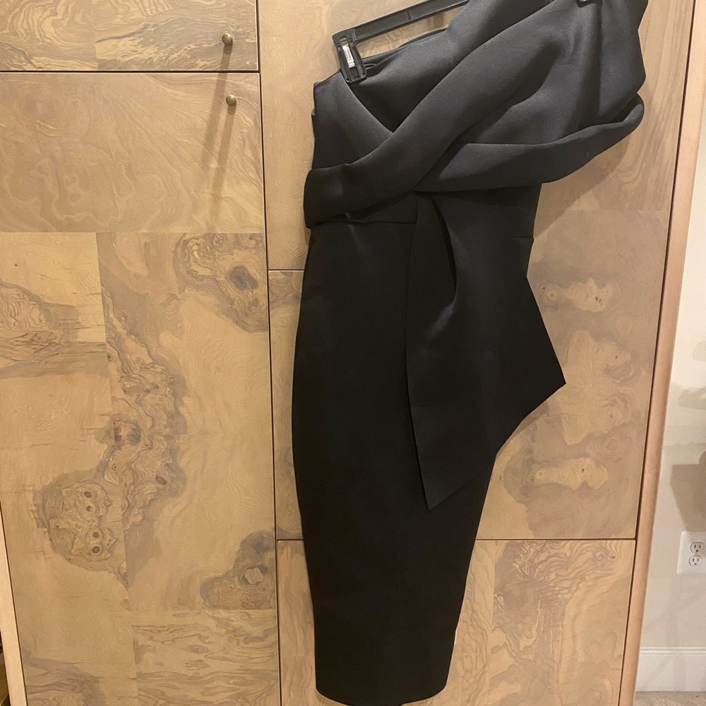 Elegant Black Asymmetrical Dress